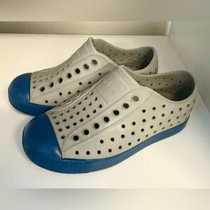 Native Gray and Blue Slip-On Shoes Size C10